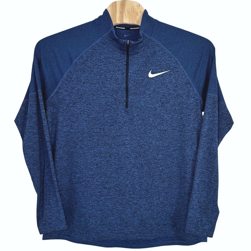 Nike Running Dri-FIT 1/4 Zip Pullover Shirt Mens XL Blue Heather AH8973-451‎